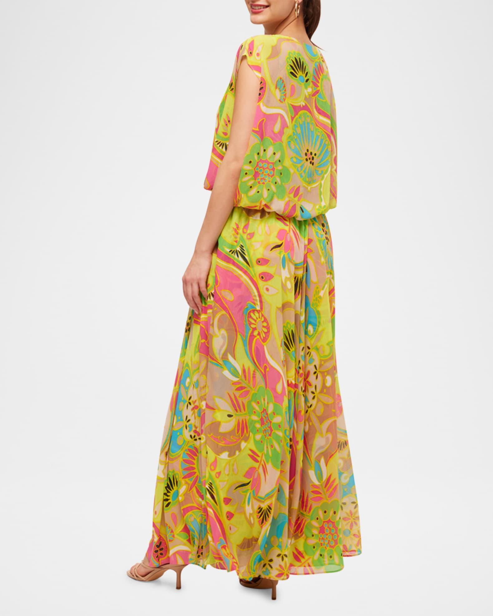 Vantage Floral-Print Georgette Maxi Dress Product Image