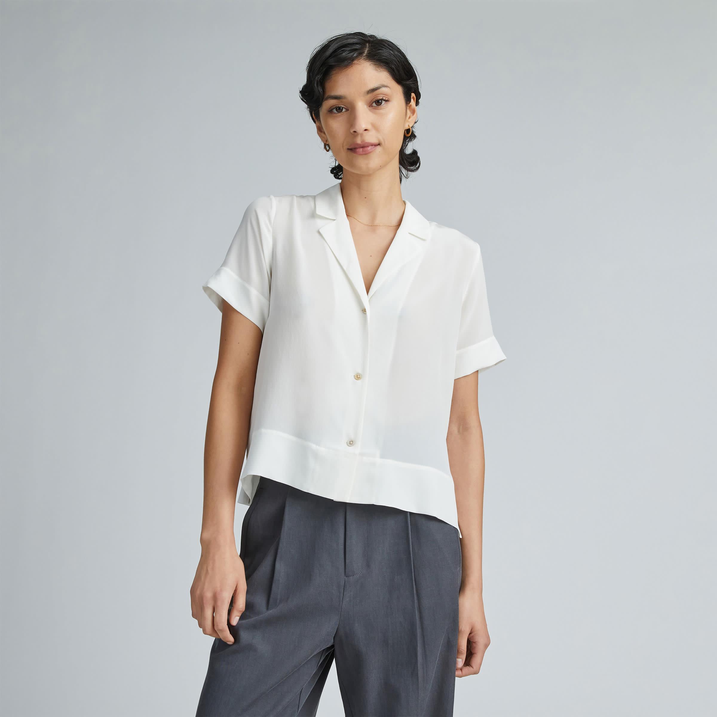 Womens Notch Shirt in Washable Silk by Everlane Product Image