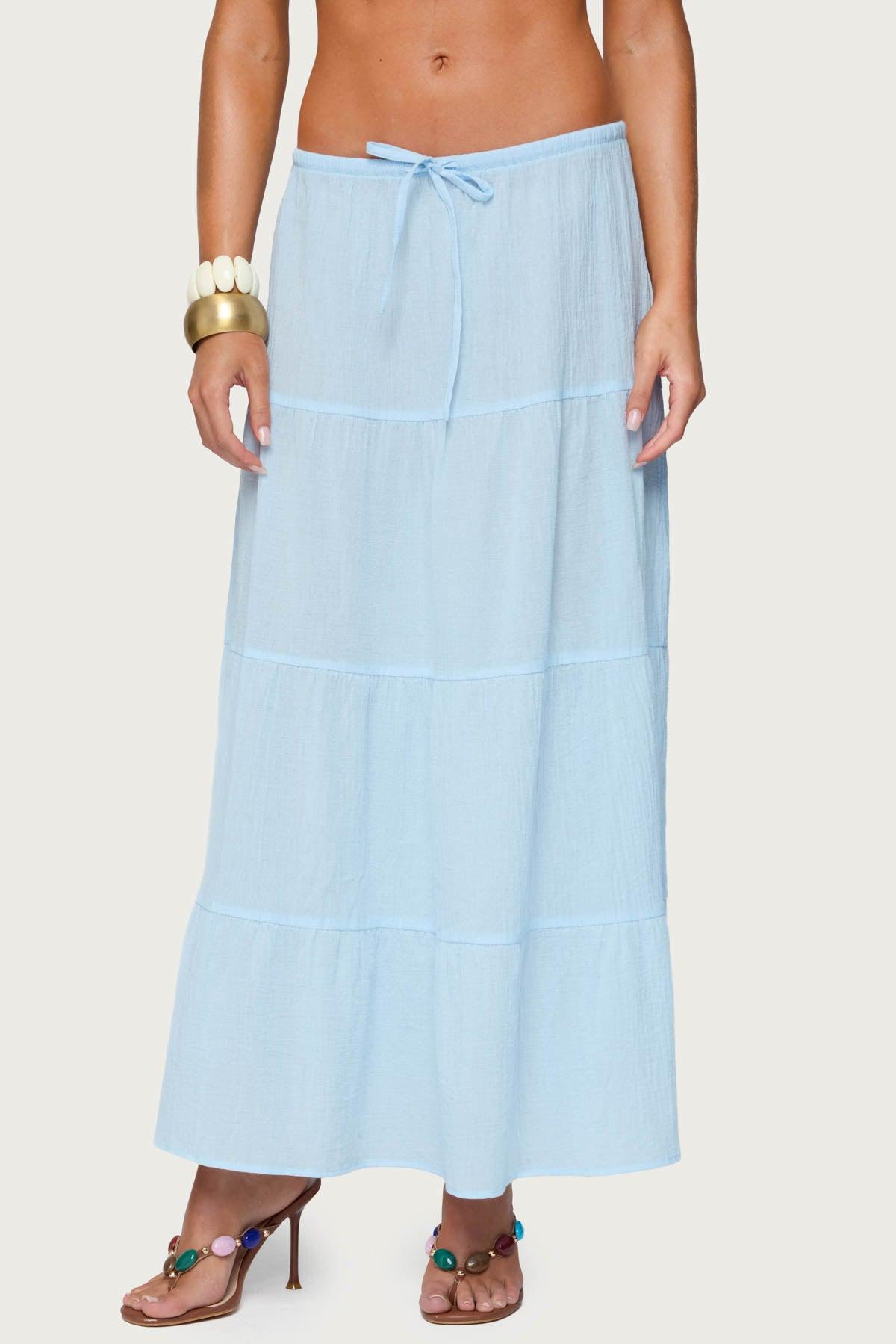 Kaila Cotton Tiered Maxi Skirt Product Image