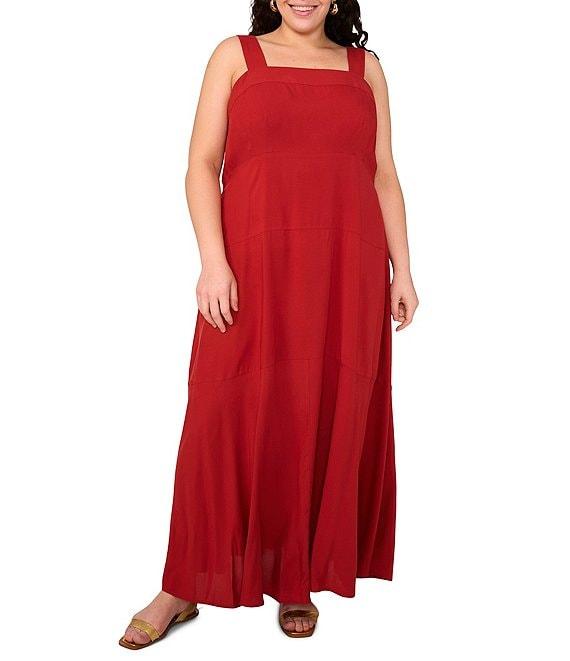 Vince Camuto Plus Size Square Neck Sleeveless Empire Waist Maxi Dress Product Image