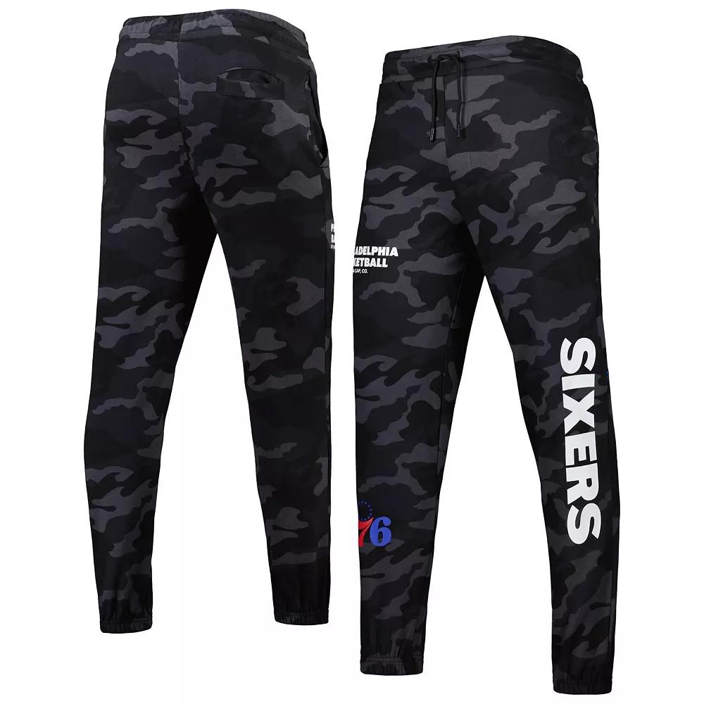 Men's New Era Black/Camo Philadelphia 76ers Tonal Joggers,  Product Image
