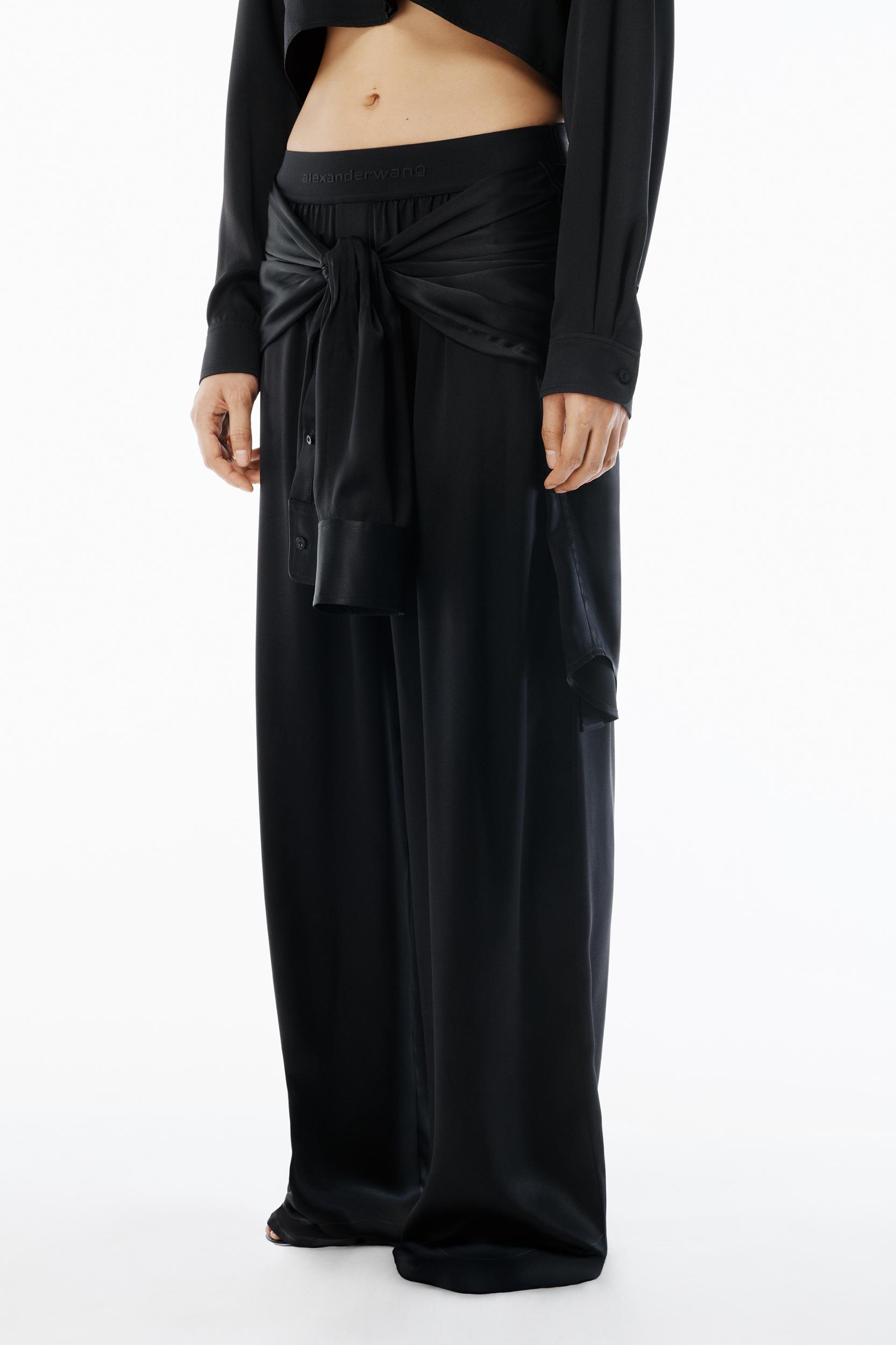 Black Silk Charmeuse Pre-styled Boxer Pant Product Image