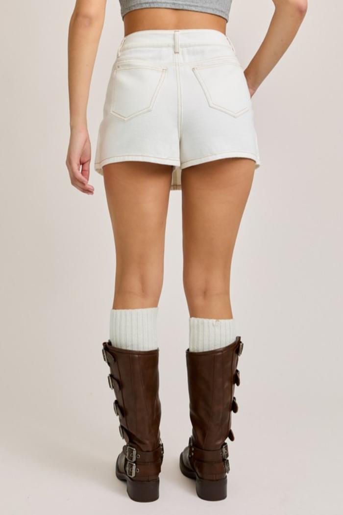 Pleated Denim Mini Skort Product Image