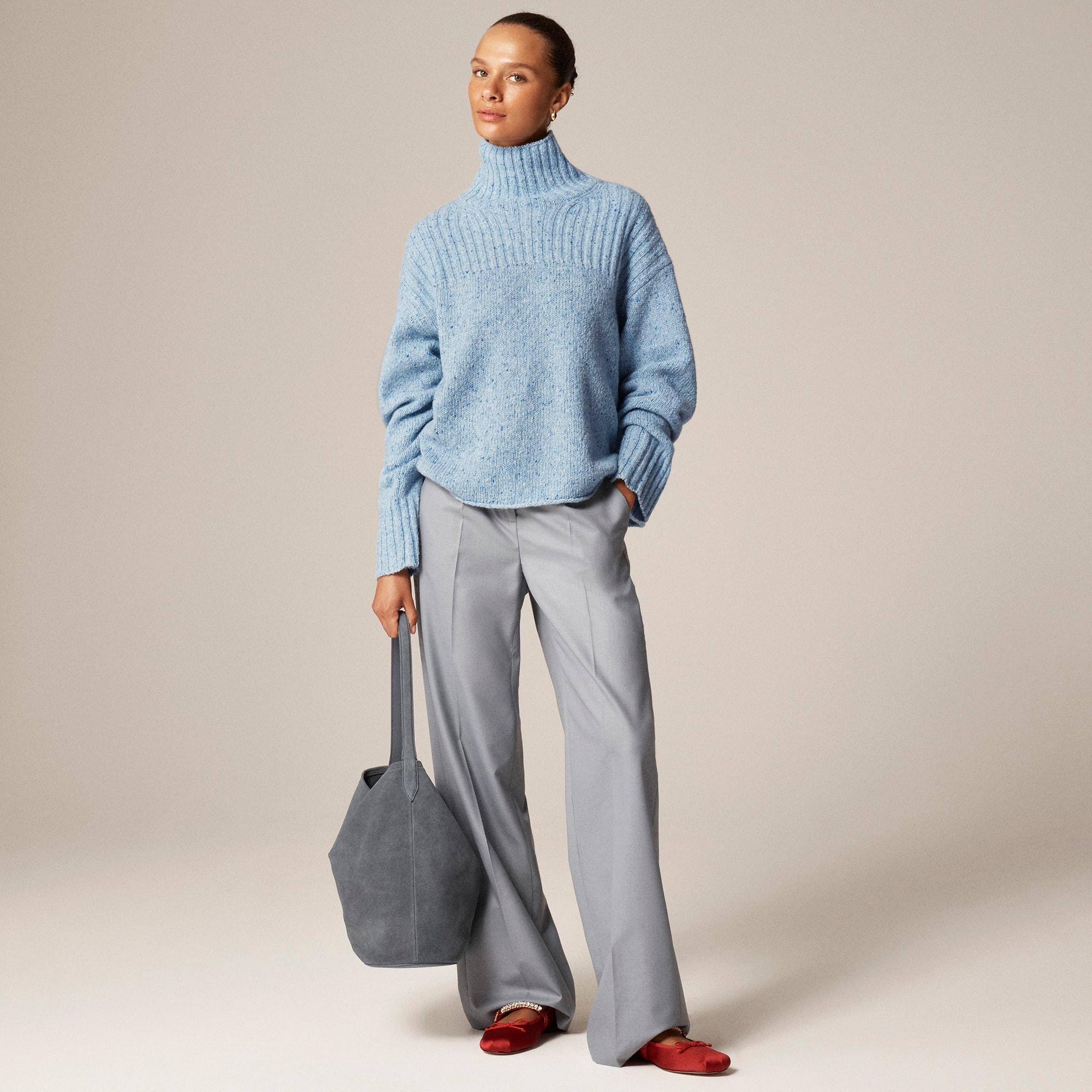Ribbed turtleneck sweater in donegal wool blend Product Image