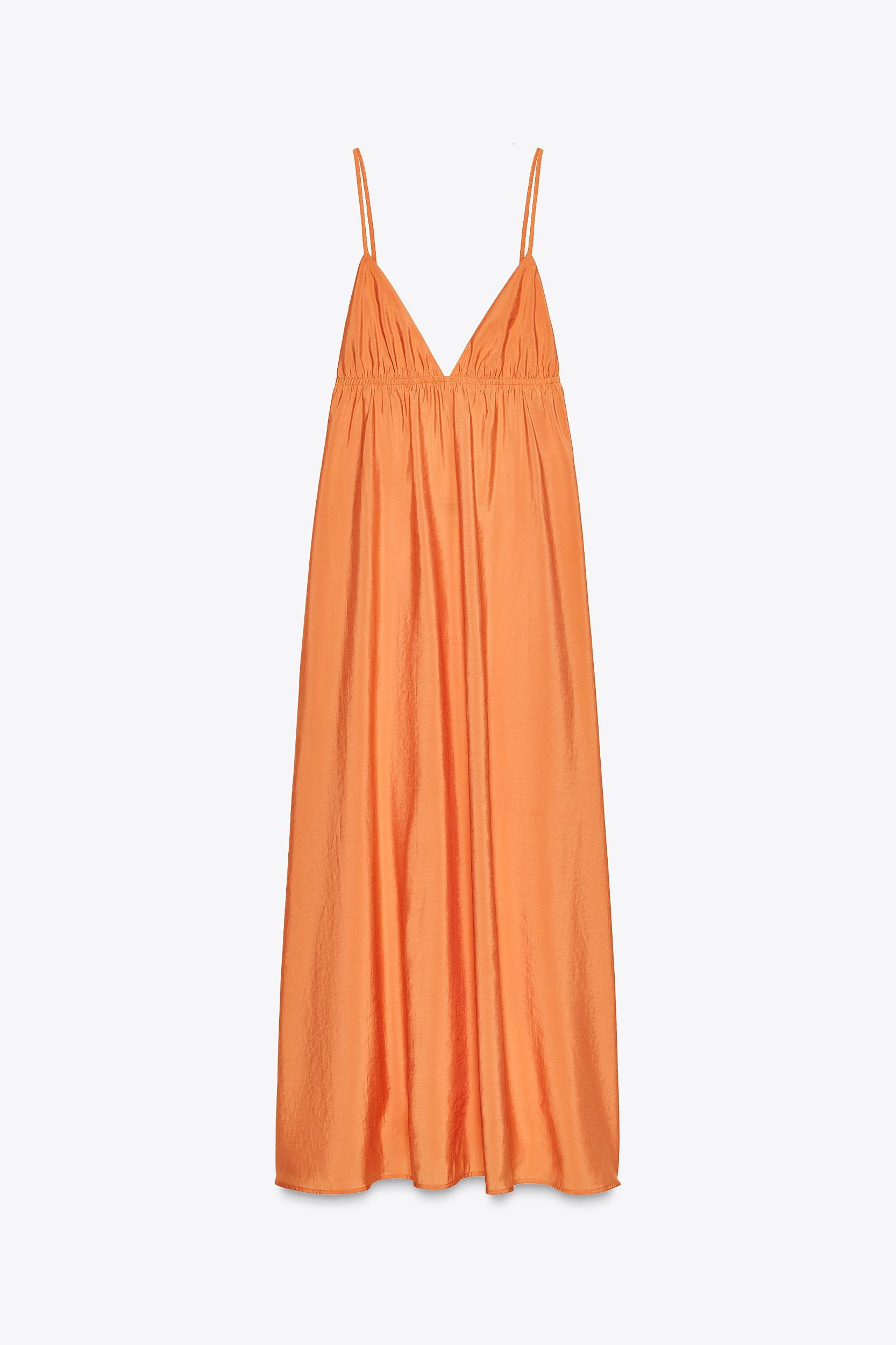 FLOWY MIDI DRESS WITH STRAPS Product Image
