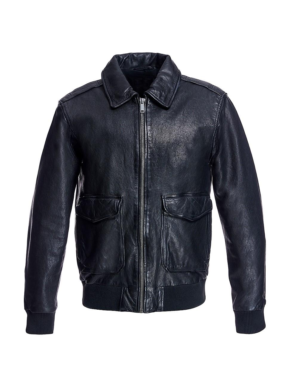 Mens Leather Pilot Jacket Product Image