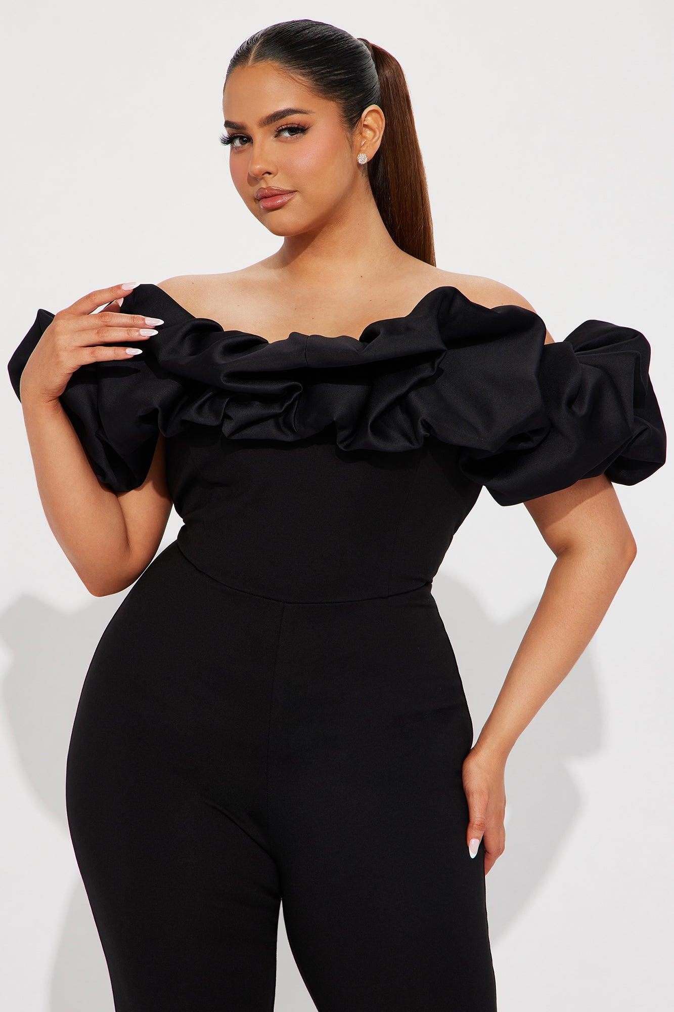 Ruffle Affair Jumpsuit - Black Product Image