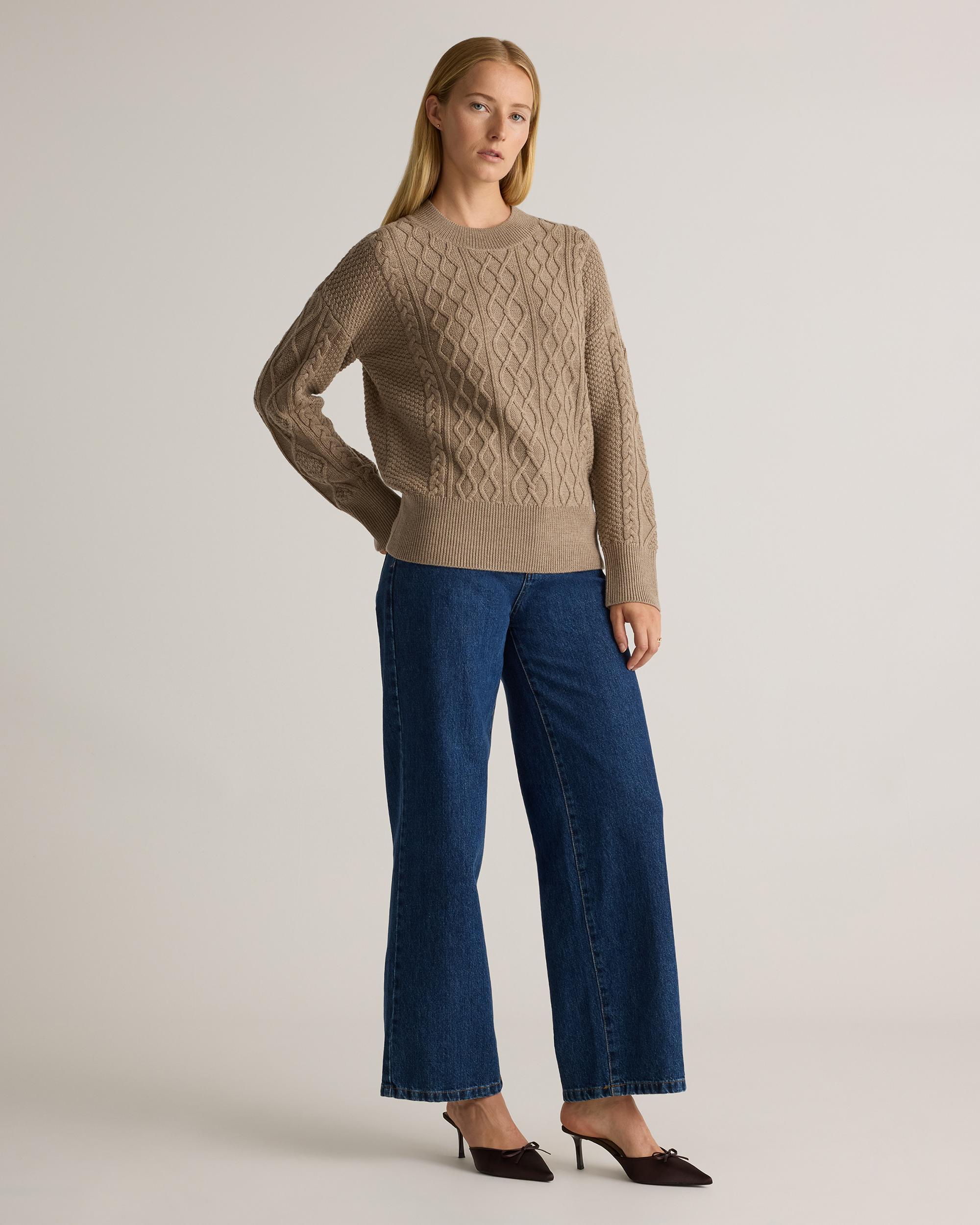 Quince | Women's Australian Merino Wool Cable Sweater Size XL Product Image