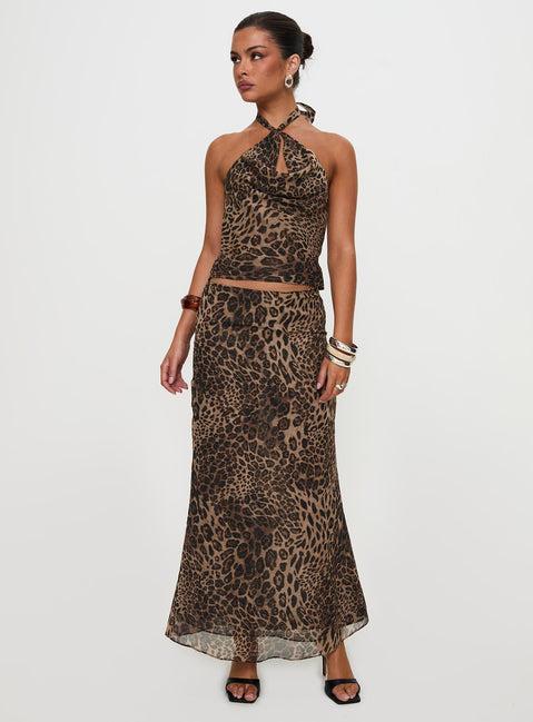 Eleganza Maxi Skirt Leopard Product Image