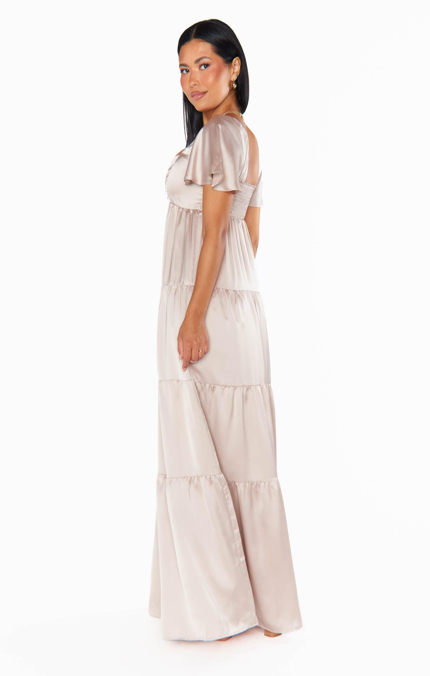 Nicole Maxi Dress ~ Show Me The Ring Luxe Satin Product Image