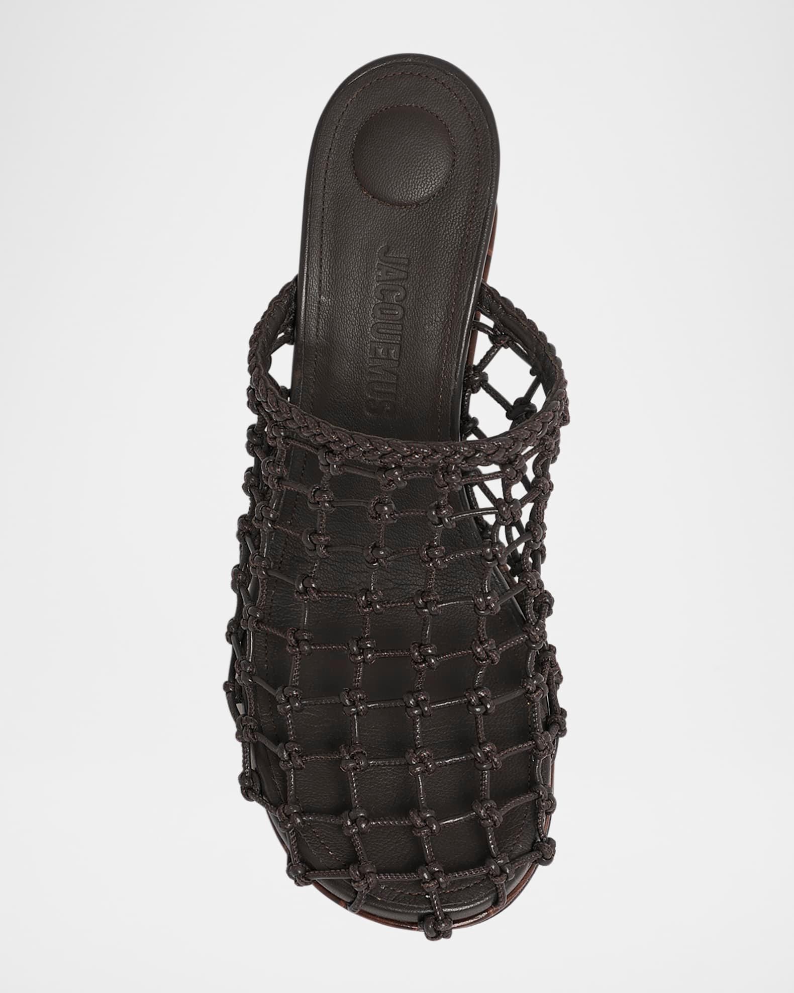 Les Doubles Tresses Croc-Embossed Wedge Mules Product Image