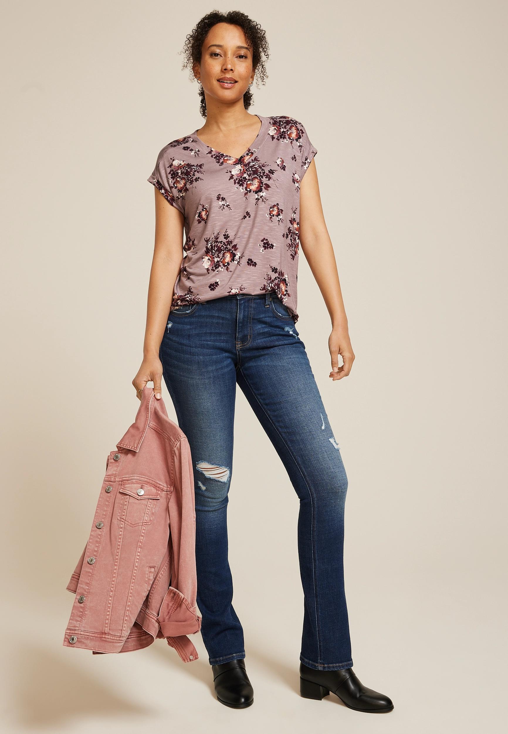 24/7 Berkley Floral V Neck Tee Product Image