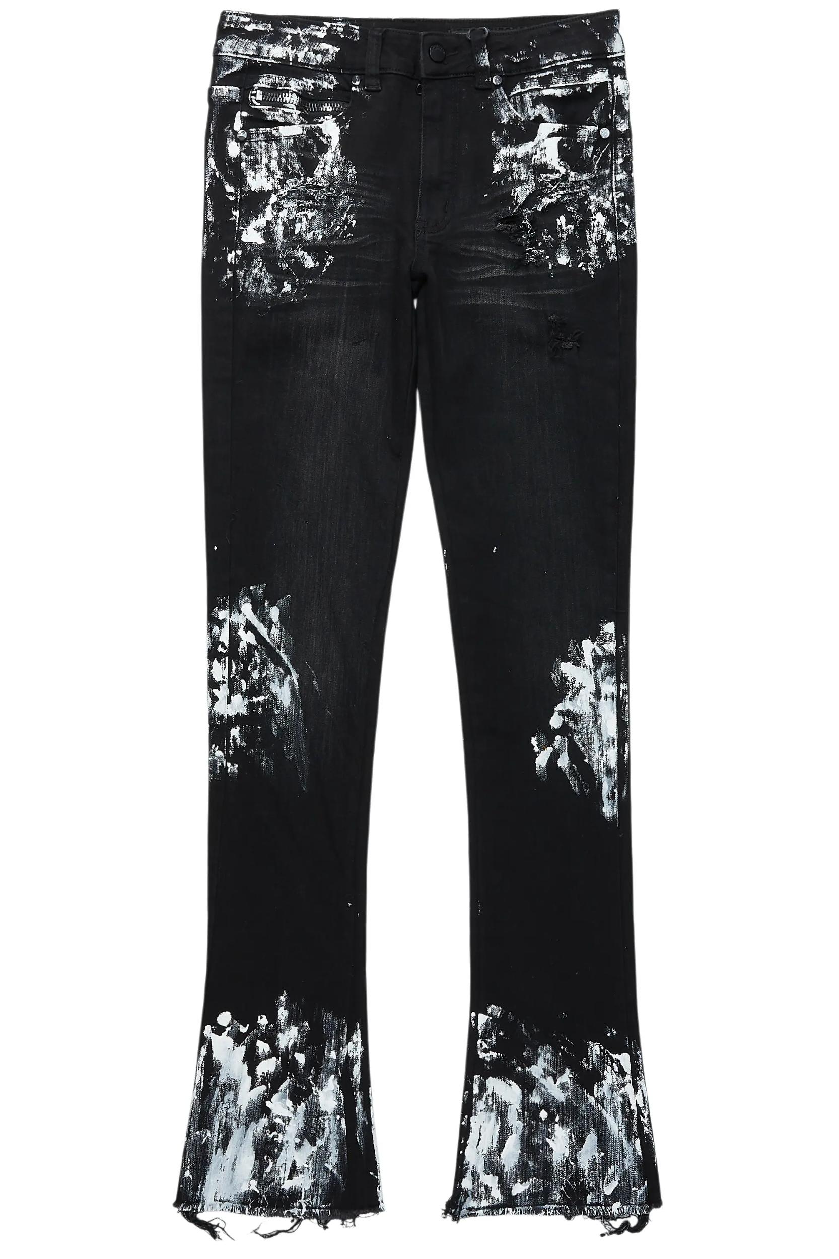 Kodak Black/White Painter Stacked Flare Jean Male Product Image