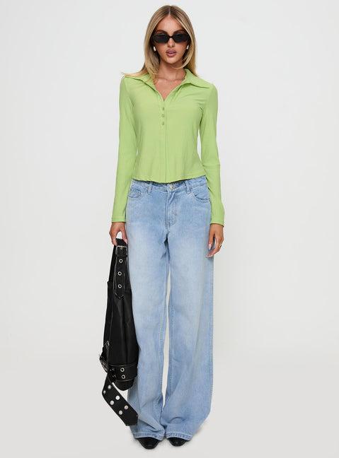 Echoes Long Sleeve Top Green Product Image