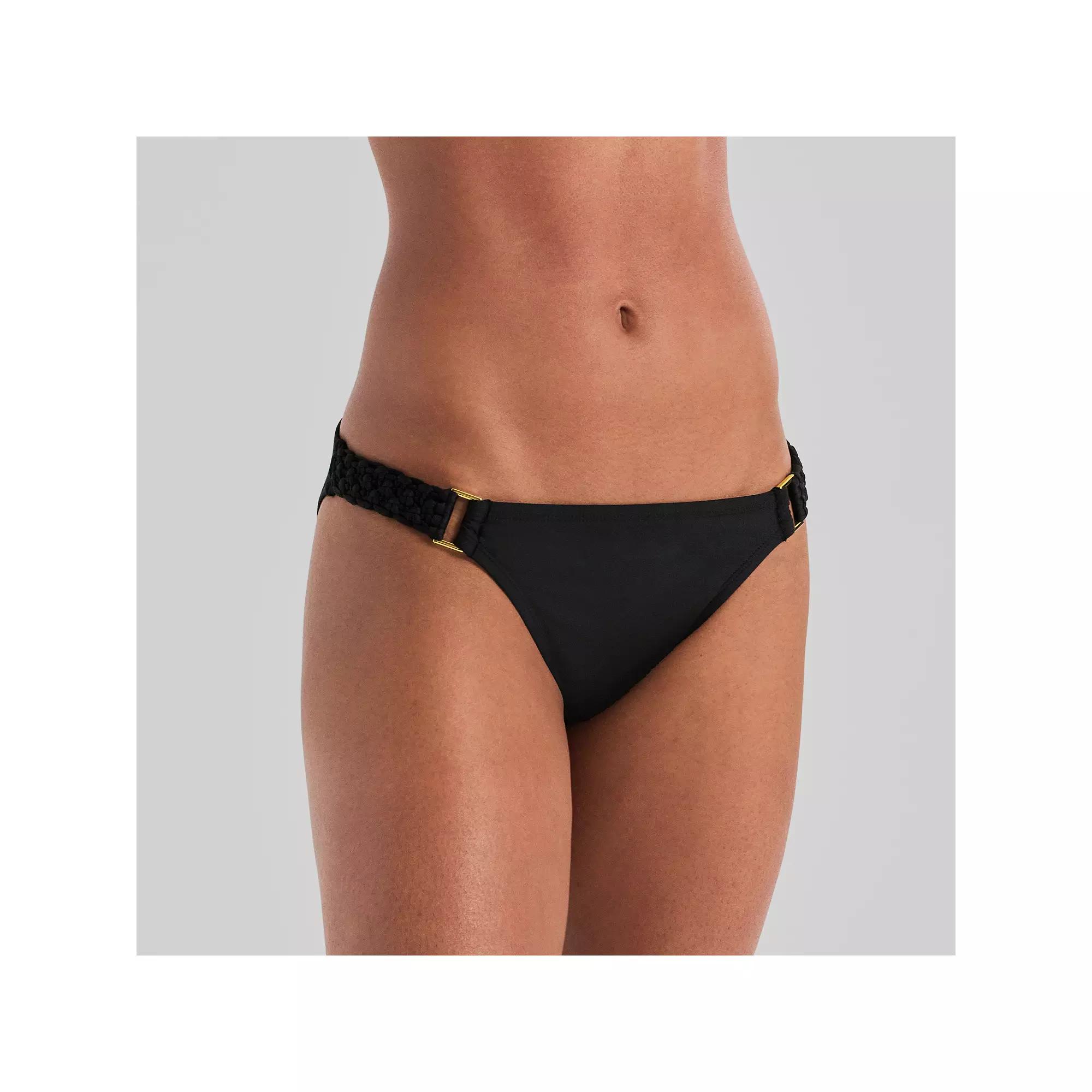 Women's Freshwater Macrame Hipster Swim Bottoms, Size: Medium, Macrame Black Product Image