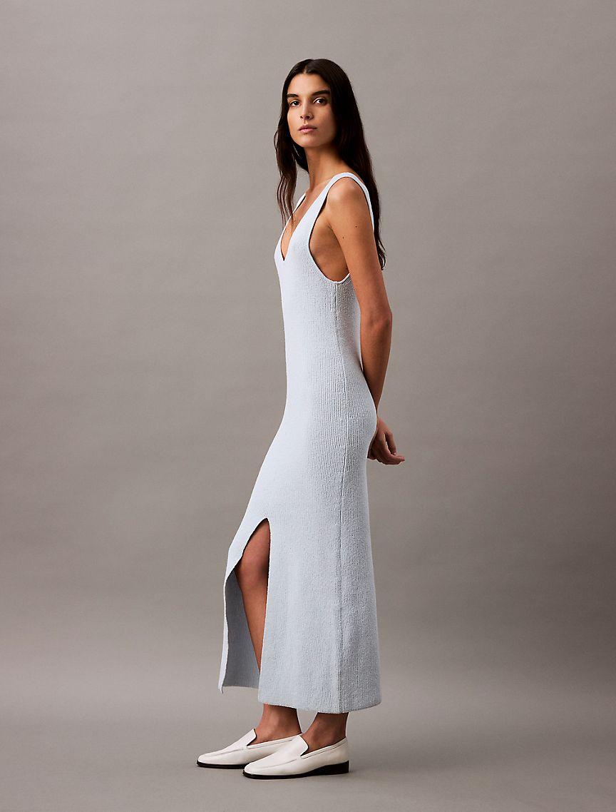 Boucle Ribbed Sleeveless Midi Dress Product Image