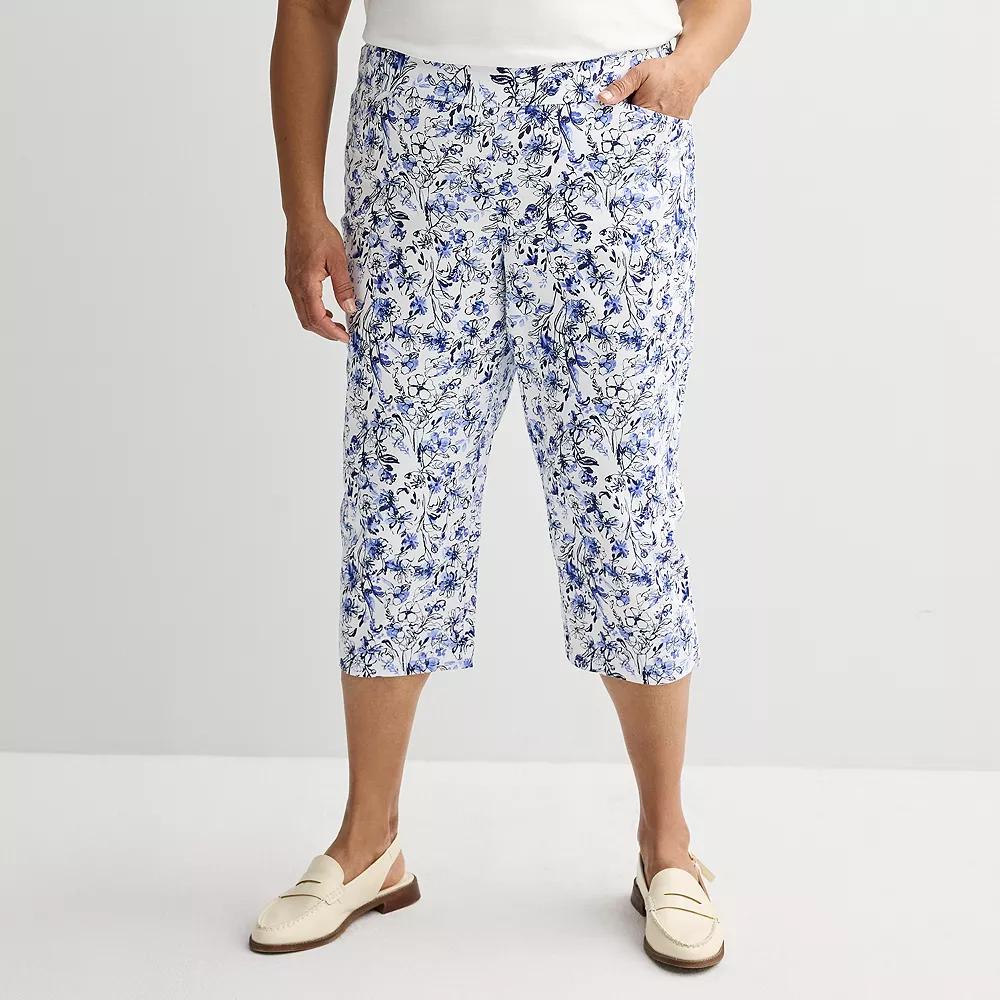 Plus Size Croft & Barrow® Effortless Stretch Capri Pants, Women's, Size: 18 W, Garden Bouqet Product Image