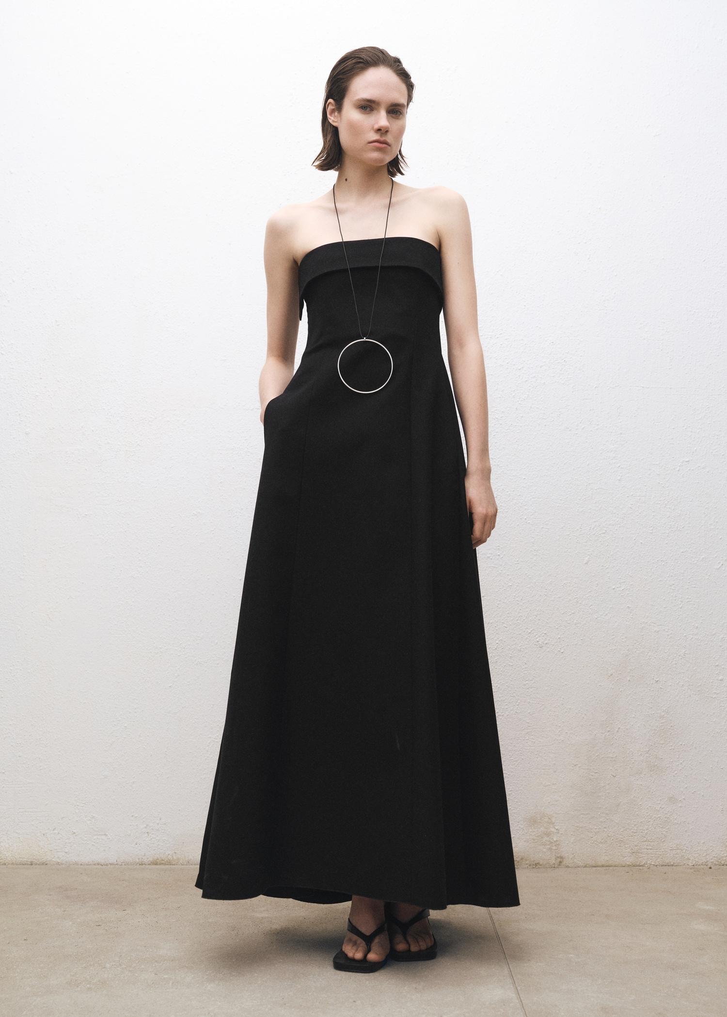 Strapless flared dress - Women | MANGO USA Product Image