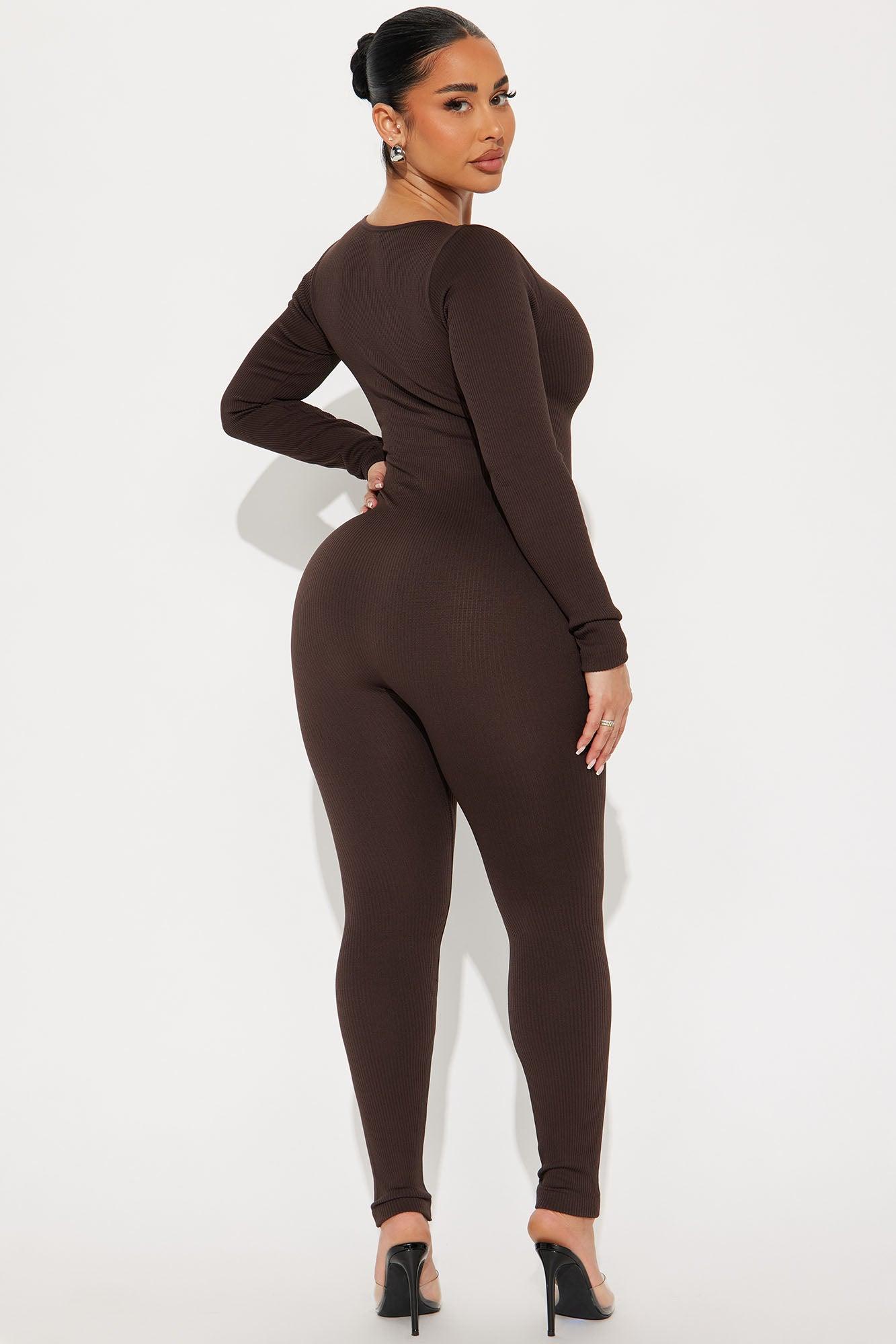 Giada Seamless Jumpsuit - Chocolate Product Image
