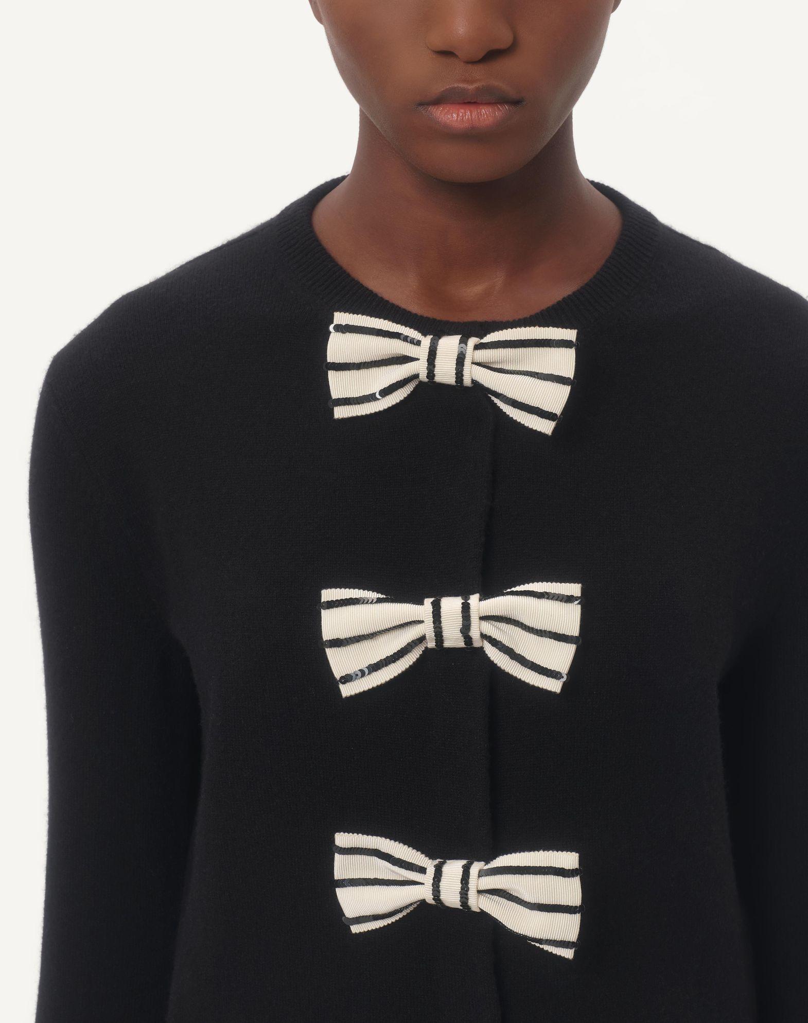 Cardigan With Embroidered Bows Product Image