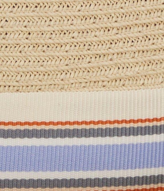 Cremieux Blue Label Paper Braid with Striped Ribbon Fedora Hat Product Image