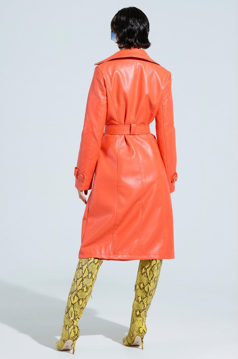 SANDO ZIPPER TRIM TRENCH IN ORANGE Product Image