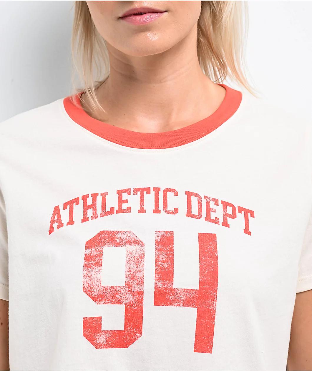 Freeworld Kallie Athletic Dept. Cream Boxy Crop T-Shirt Product Image