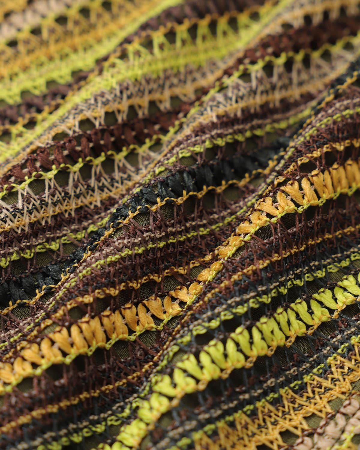 Green Striped Fringe Vintage Cover-up Product Image