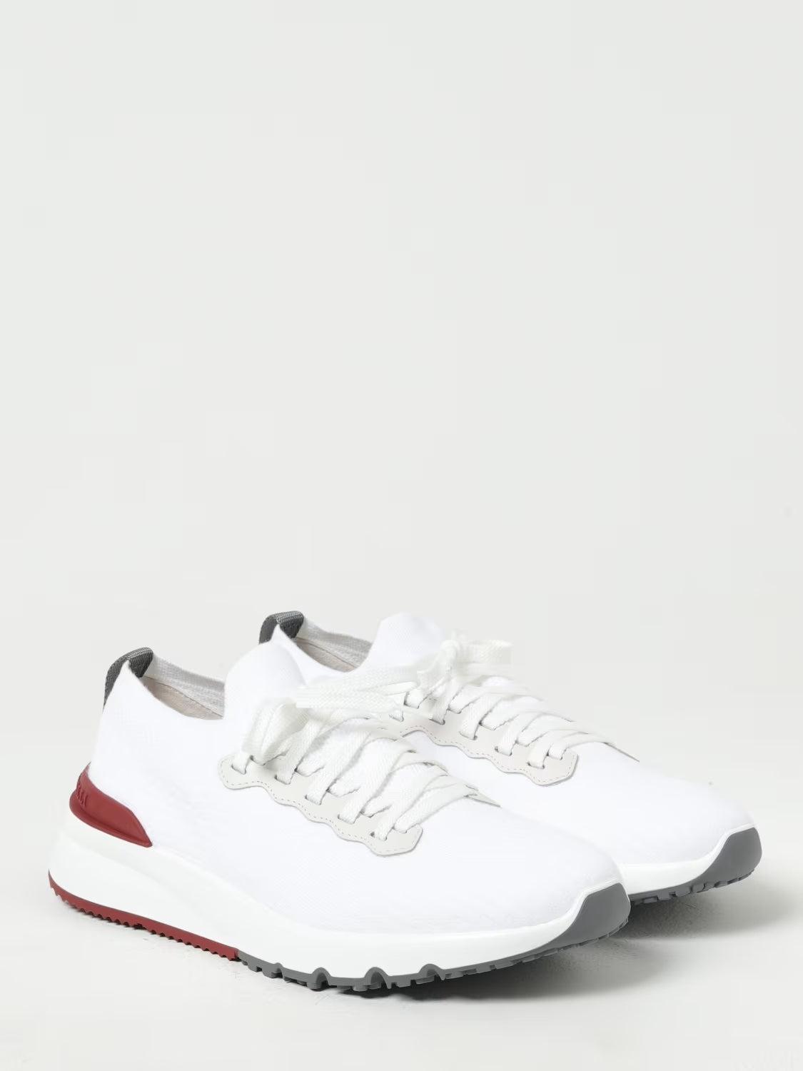BRUNELLO CUCINELLI Cotton Knit Runners In White Product Image