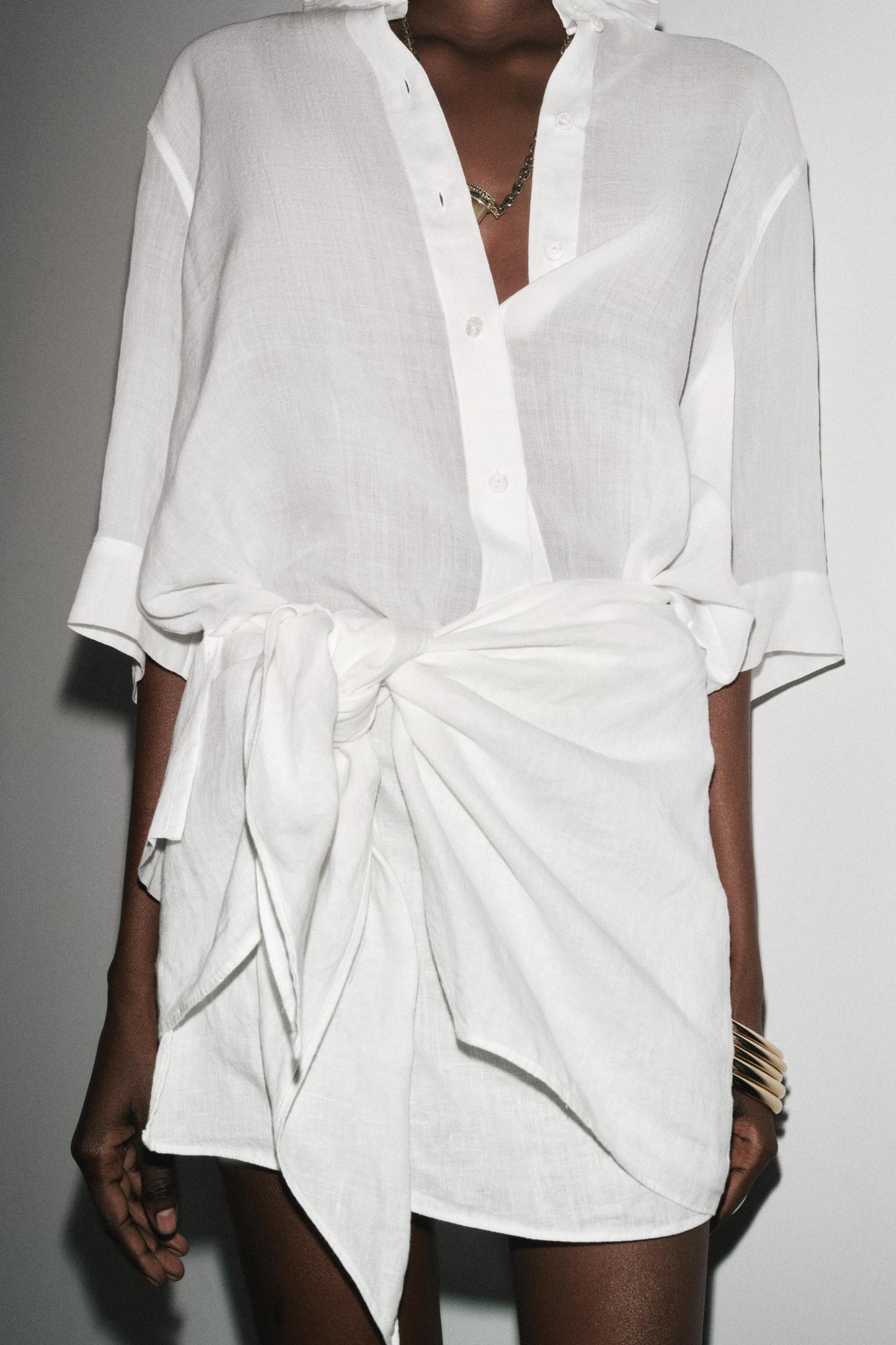 ZW COLLECTION 100% LINEN SHORT SKIRT Product Image