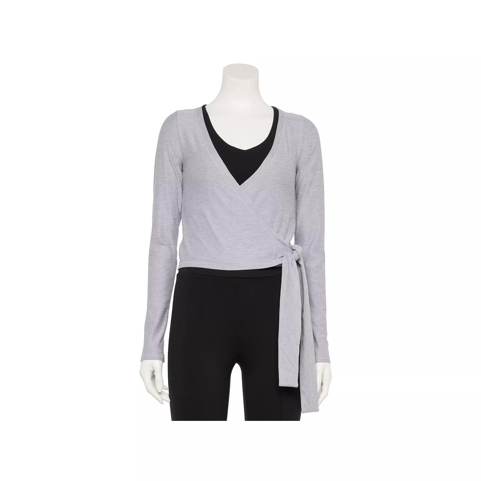Women's FLX Wander Ballet Wrap Long Sleeve Top, Size: Small, Litho Purple Product Image