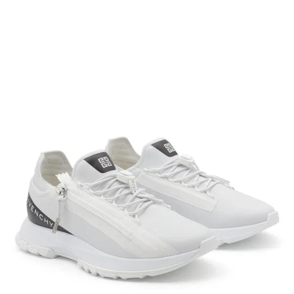GIVENCHY Spectre Runner Leather Sneakers With 4g Side Zip Detail In White Product Image