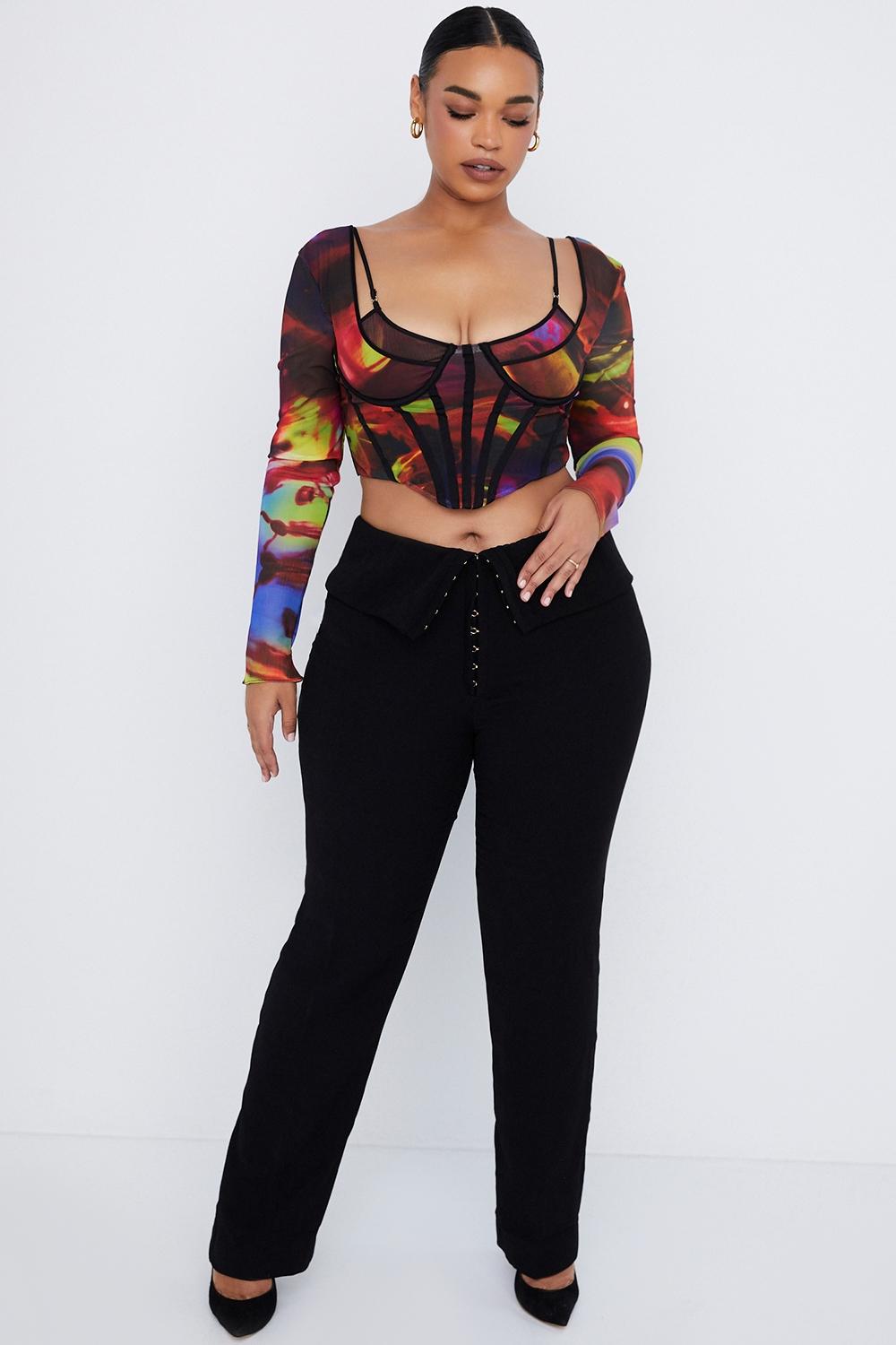 Ava  black fold front trousers - sale Product Image