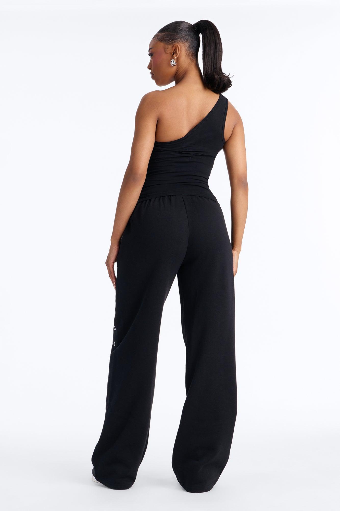 Von Dutch Rocker Wide Leg Grommet Pant - Black Female Product Image