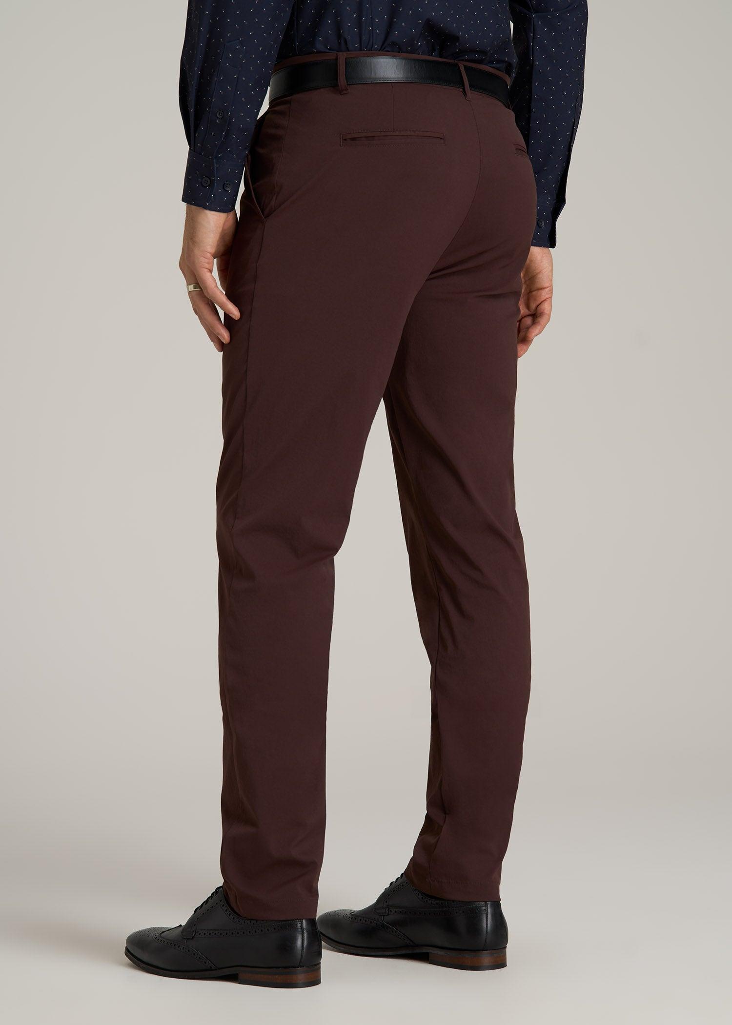 TAPERED FIT Traveler Chino Pants for Tall Men in Oxblood Male Product Image