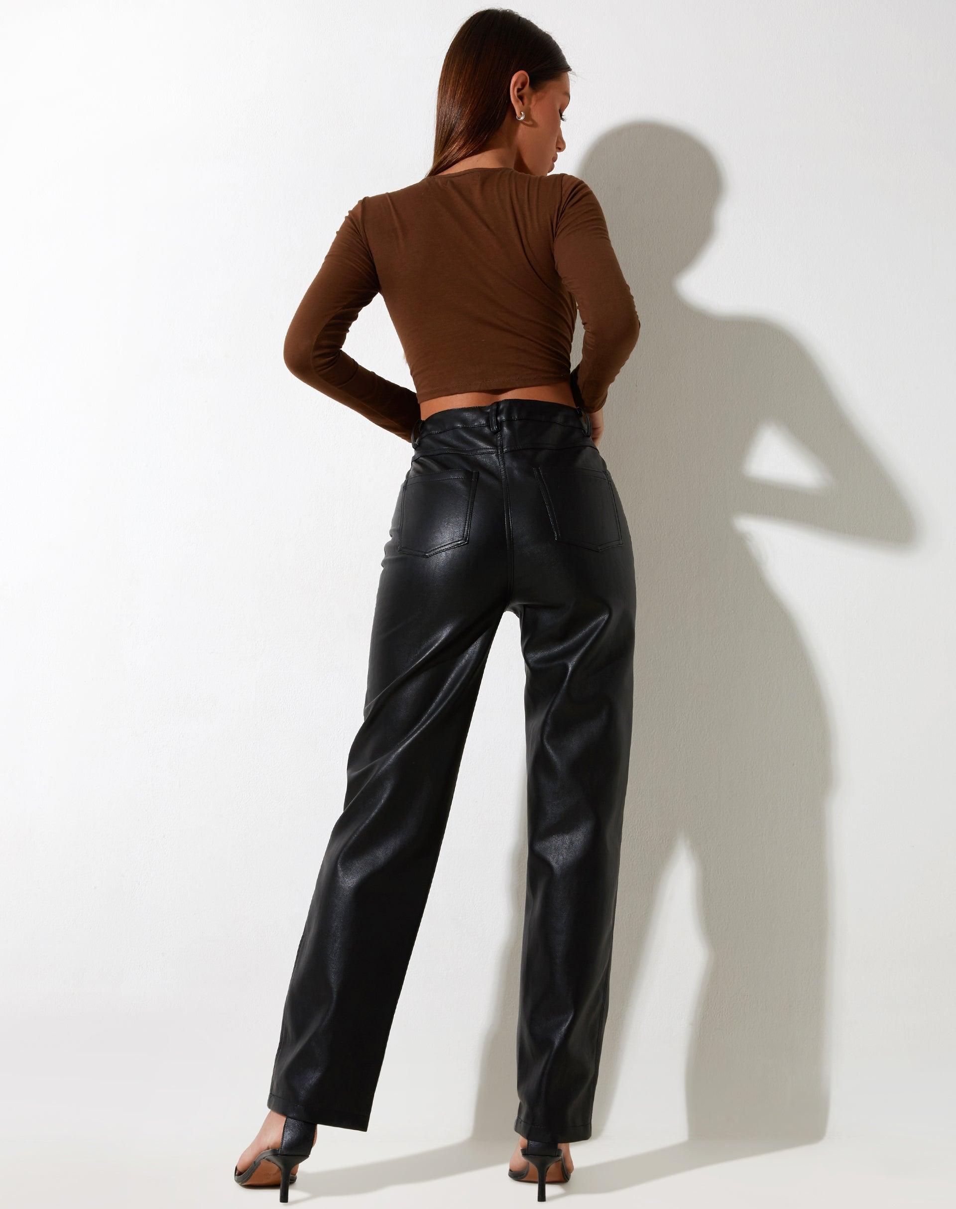 Gisy Crop Top in Cocoa Brown Product Image