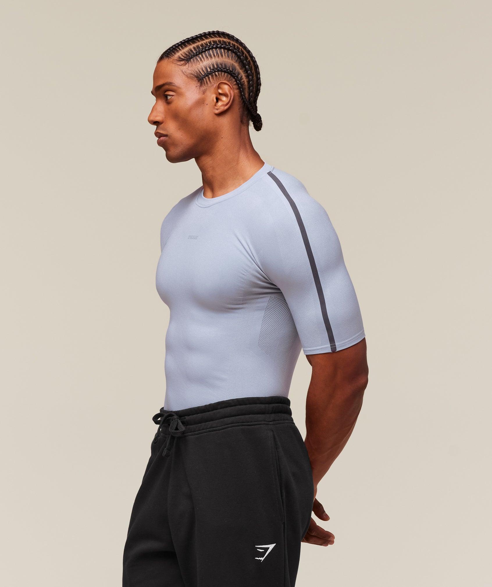 Gymshark everywear Warp Knit T-Shirt - Pale Blue Male Product Image