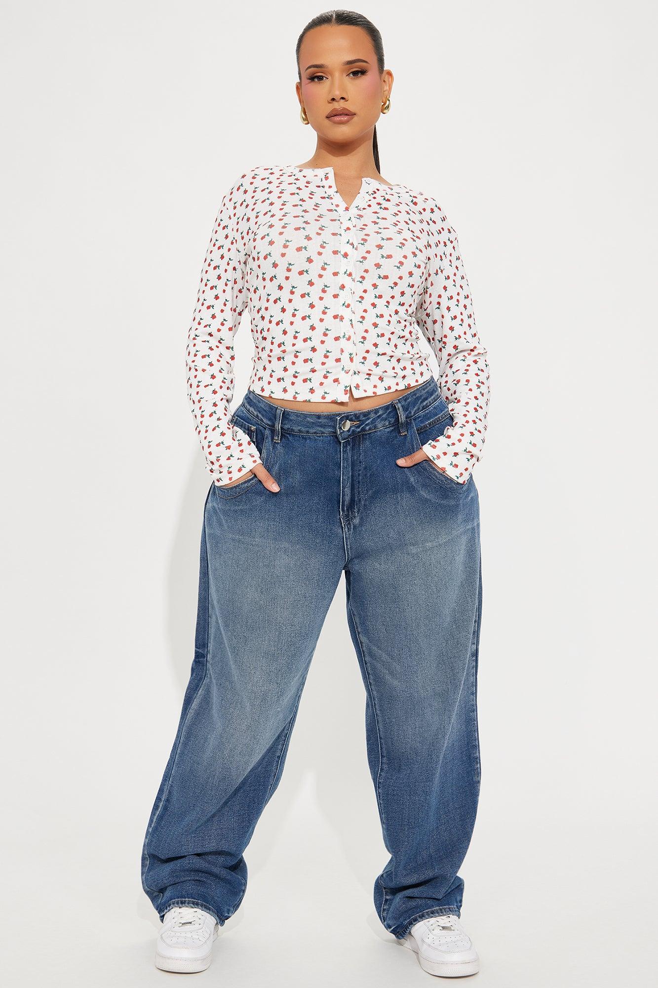 Mia Ditsy Floral Button Front Top - White/combo Product Image