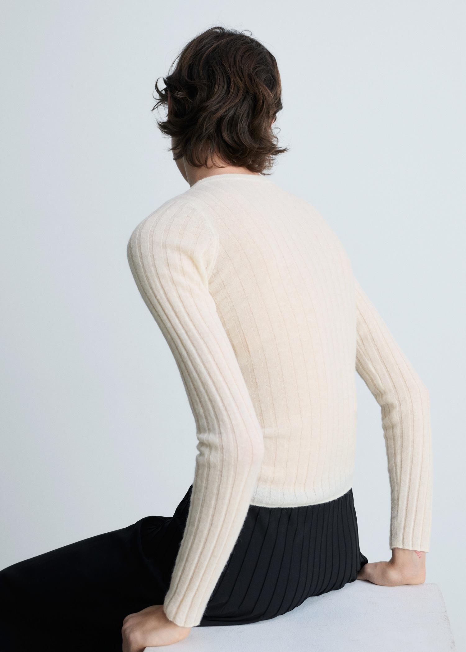 Ribbed round-neck sweater - Women | MANGO USA Product Image