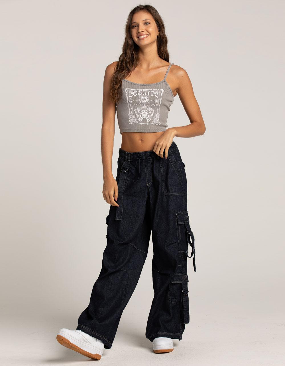 FULL TILT Butterfly Womens Cami Top - GRAY Product Image