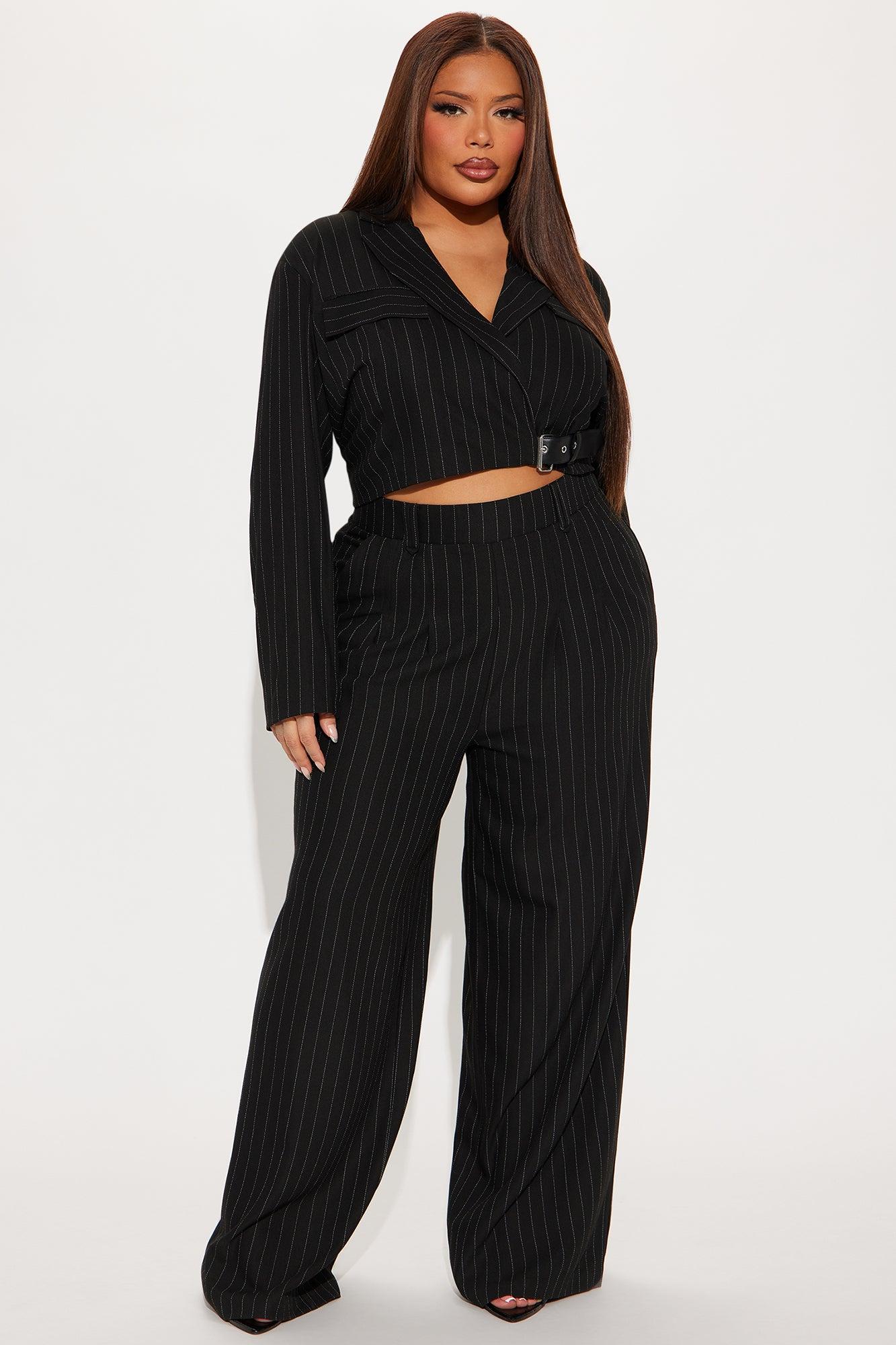Breakeven Pinstripe Blazer - Black Product Image