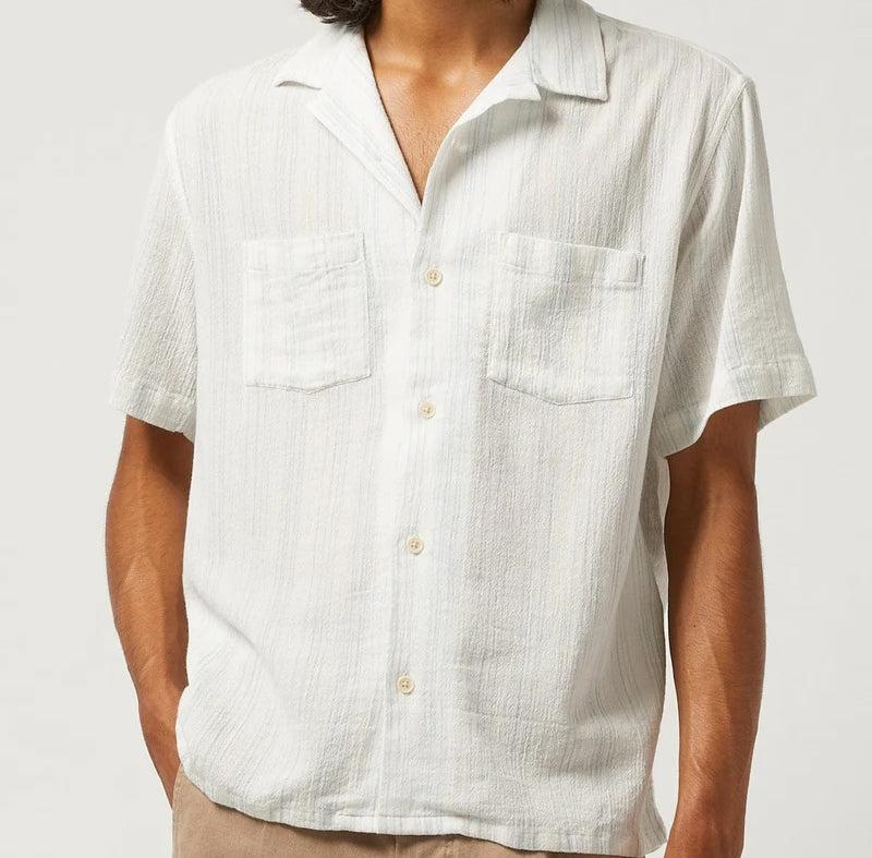 Skip Stripe Camp Shirt - Natural Product Image