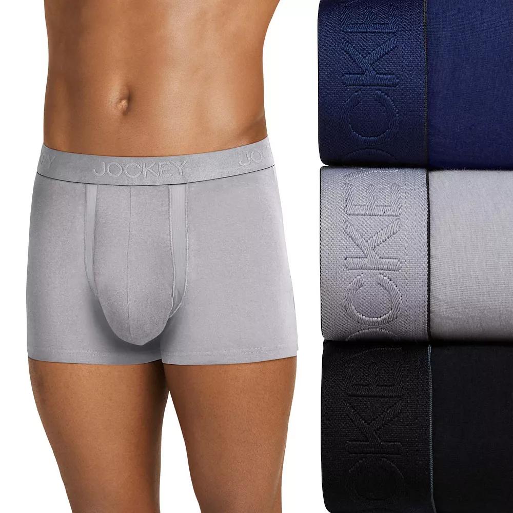 Men's Jockey® 3-Pack Chafe Proof Pouch Cotton Stretch 3" Trunk,  Product Image