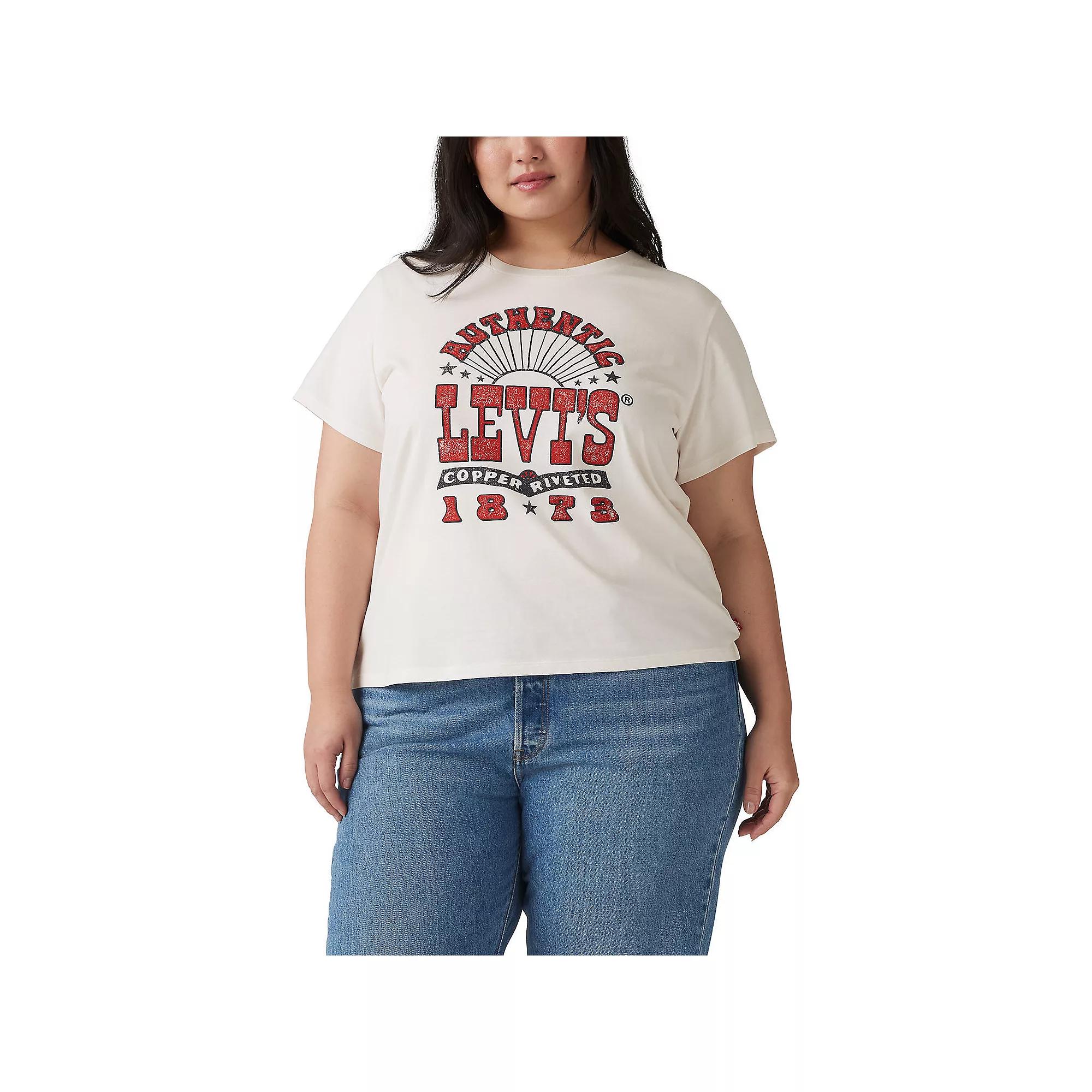 Plus Size Levi's® Logo Perfect Tee, Women's, Size: 1XL, Brown Sugar Swizzle Product Image