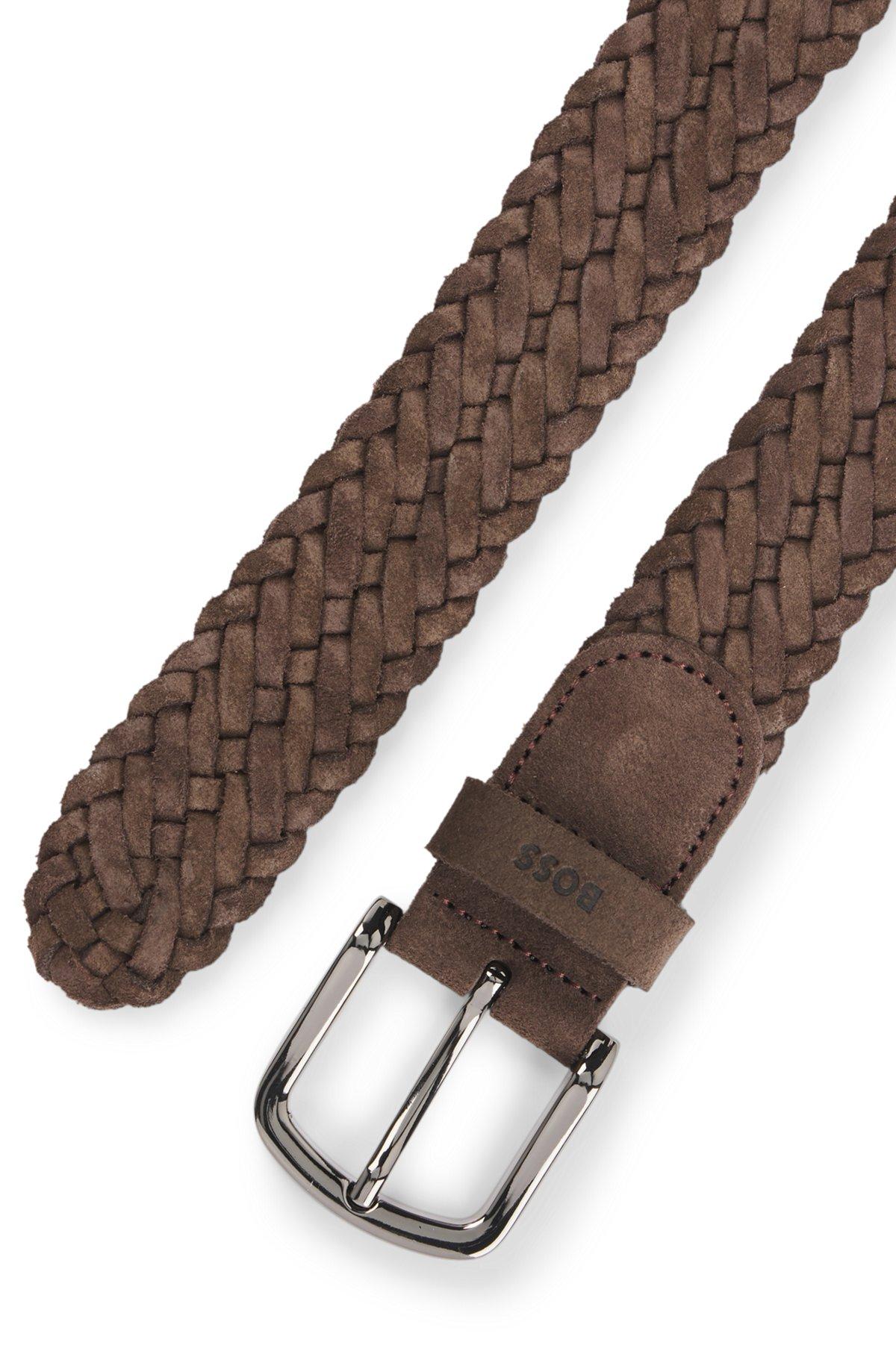 Woven suede belt with logo keeper Product Image