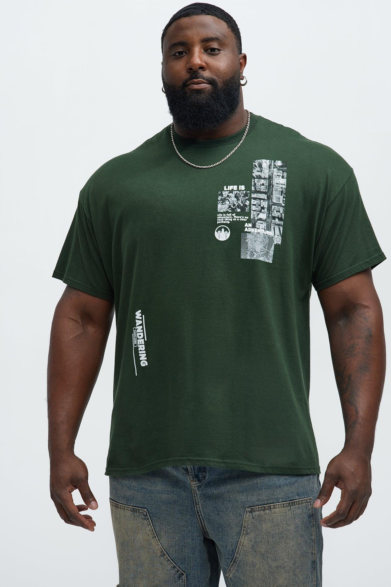 Life Is Wandering Short Sleeve Tee - Hunter Green Product Image