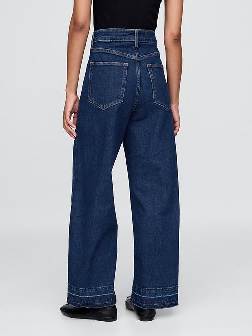 Curvy High Rise Stride Wide-Leg Ankle Jeans Product Image