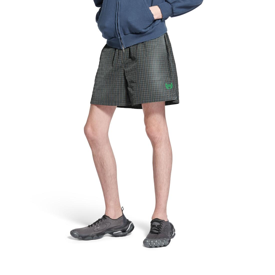 Men's Check Boxer Swim Shorts in Black/blue Product Image