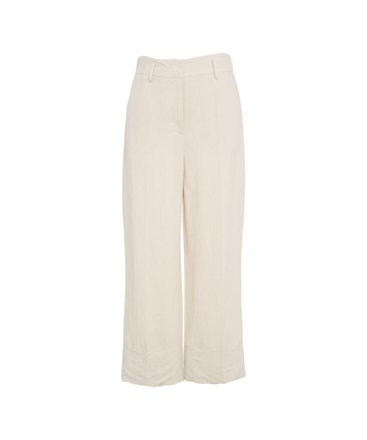 Linen pants with turn-ups Product Image