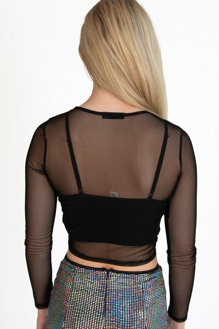 Rhinestone Spiderweb Mesh Top Product Image